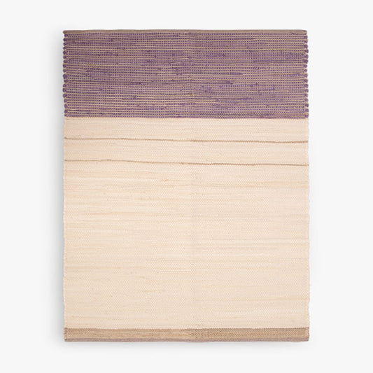 Tapete de Algodão e Juta Bege e Roxo 120x180 BLIDA - Gato Preto