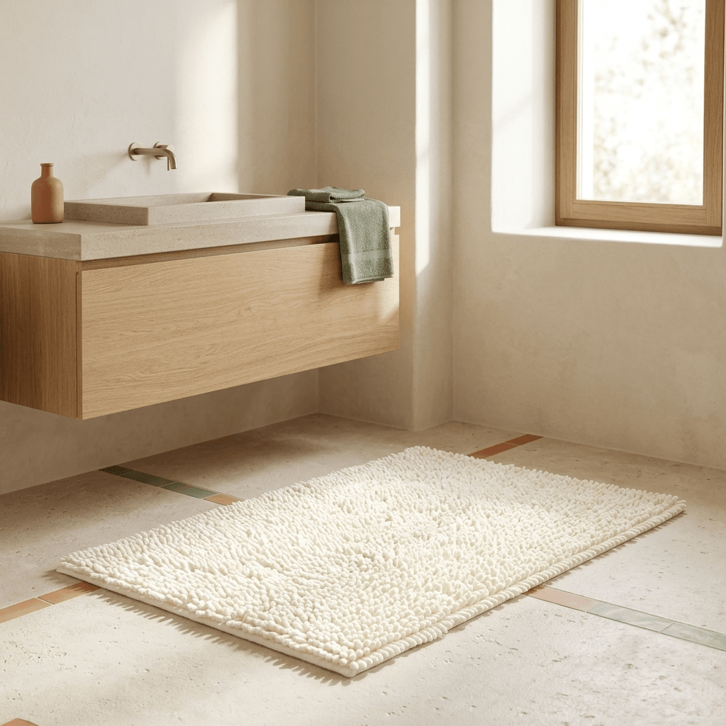 Tapete de banho chenila brilho natural 60x90 cm FIVE STARS - Gato Preto