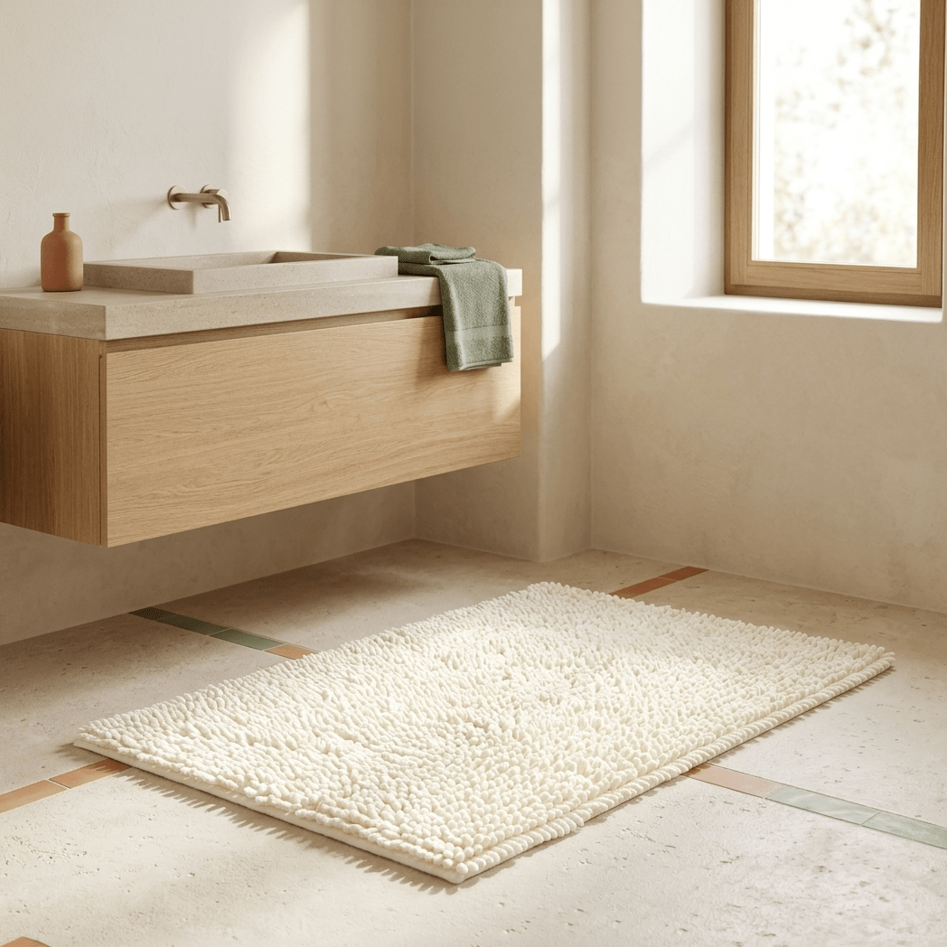 Tapete de banho chenila brilho natural 60x90 cm FIVE STARS - Gato Preto