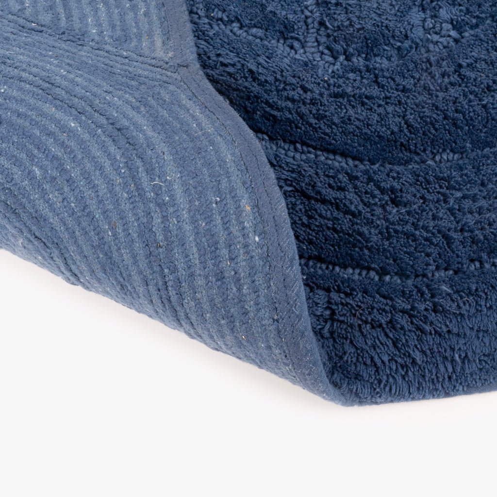 Tapete de Casa de Banho Algodão Azul Entrelaçado CORAL - Gato Preto