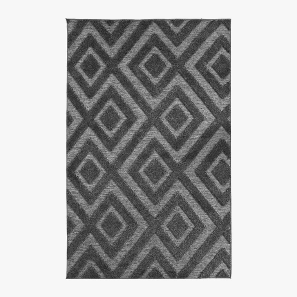 Tapete Geométrico Cinza 200x140 VIBE - Gato Preto