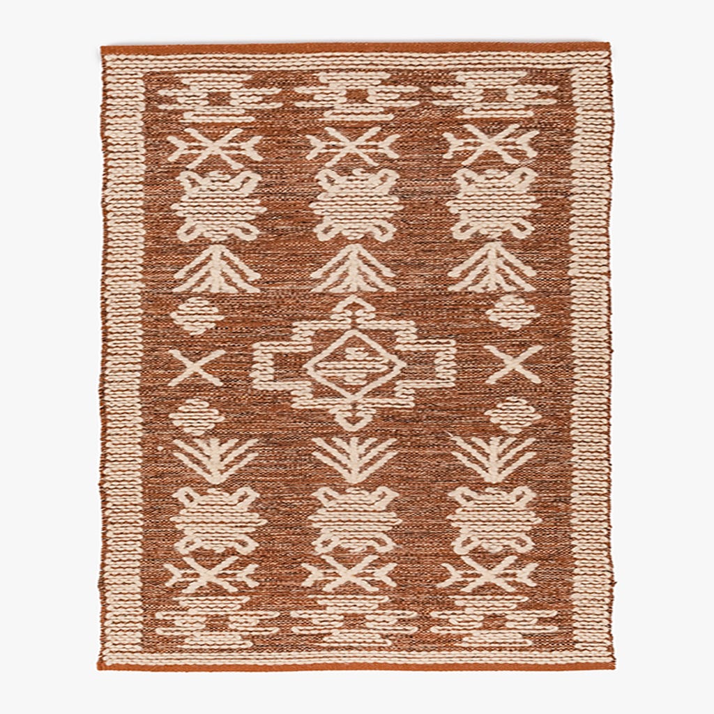 Tapete Lã e Algodão Tribal Natural 140x200 CLARE - Gato Preto