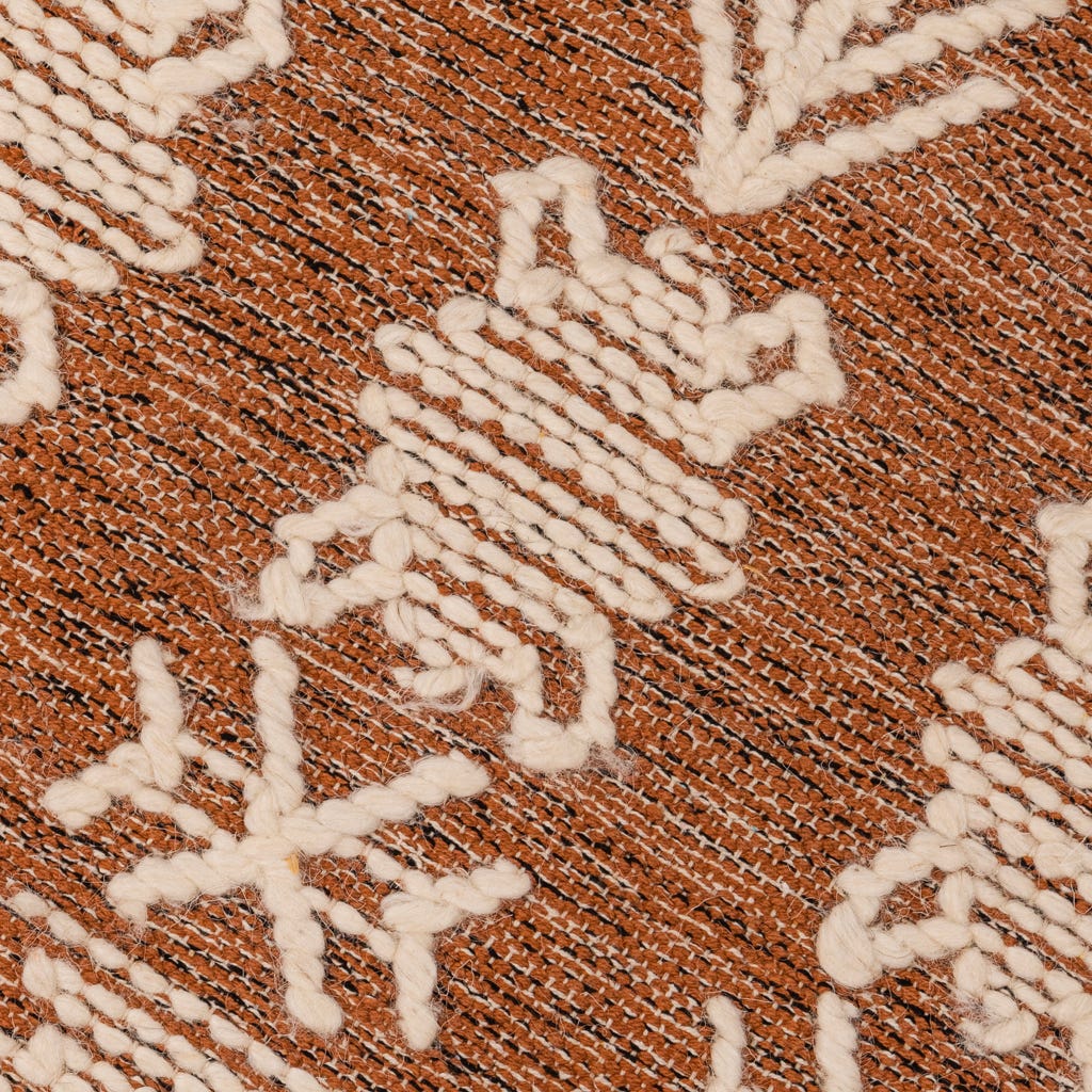 Tapete Lã e Algodão Tribal Natural 70x150 CLARE - Gato Preto
