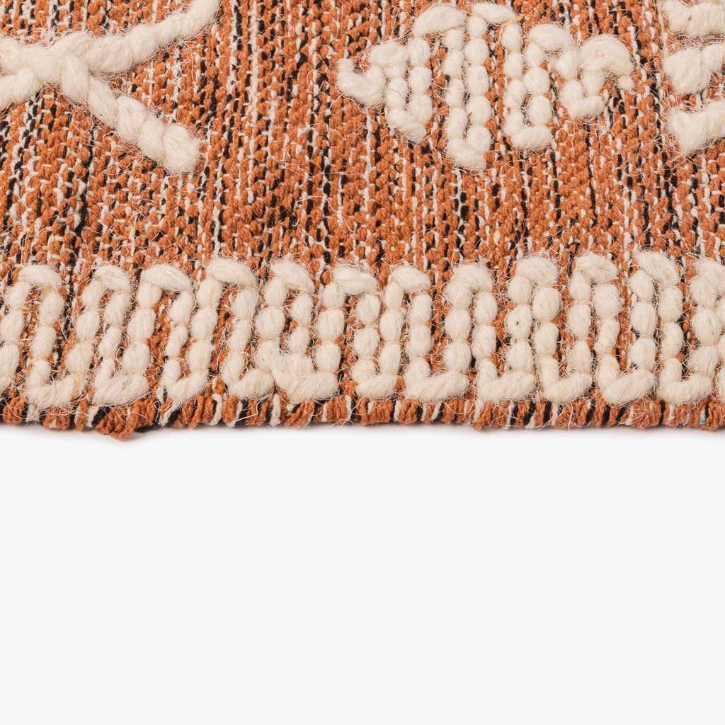 Tapete Lã e Algodão Tribal Natural 70x150 CLARE - Gato Preto