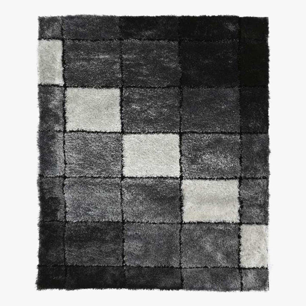 Tapete Quadrados Preto 160x230 MATRIX - Gato Preto