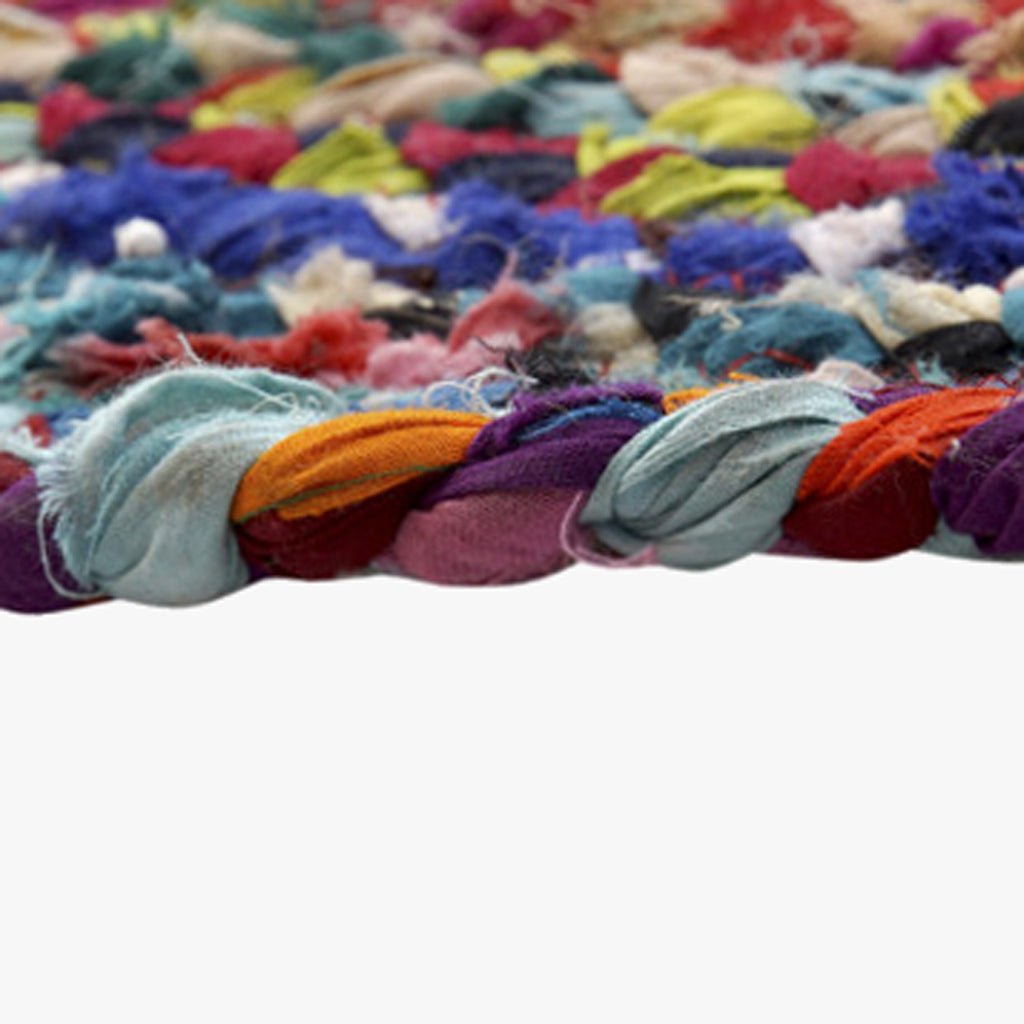 Tapete Redondo Círculos Coloridos em Algodão e Juta OAXACA - Gato Preto