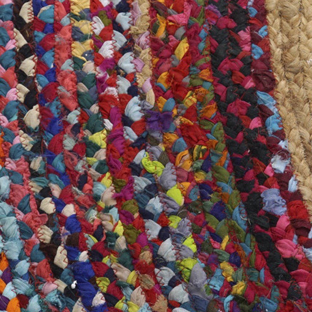 Tapete Redondo Círculos Coloridos em Algodão e Juta OAXACA - Gato Preto