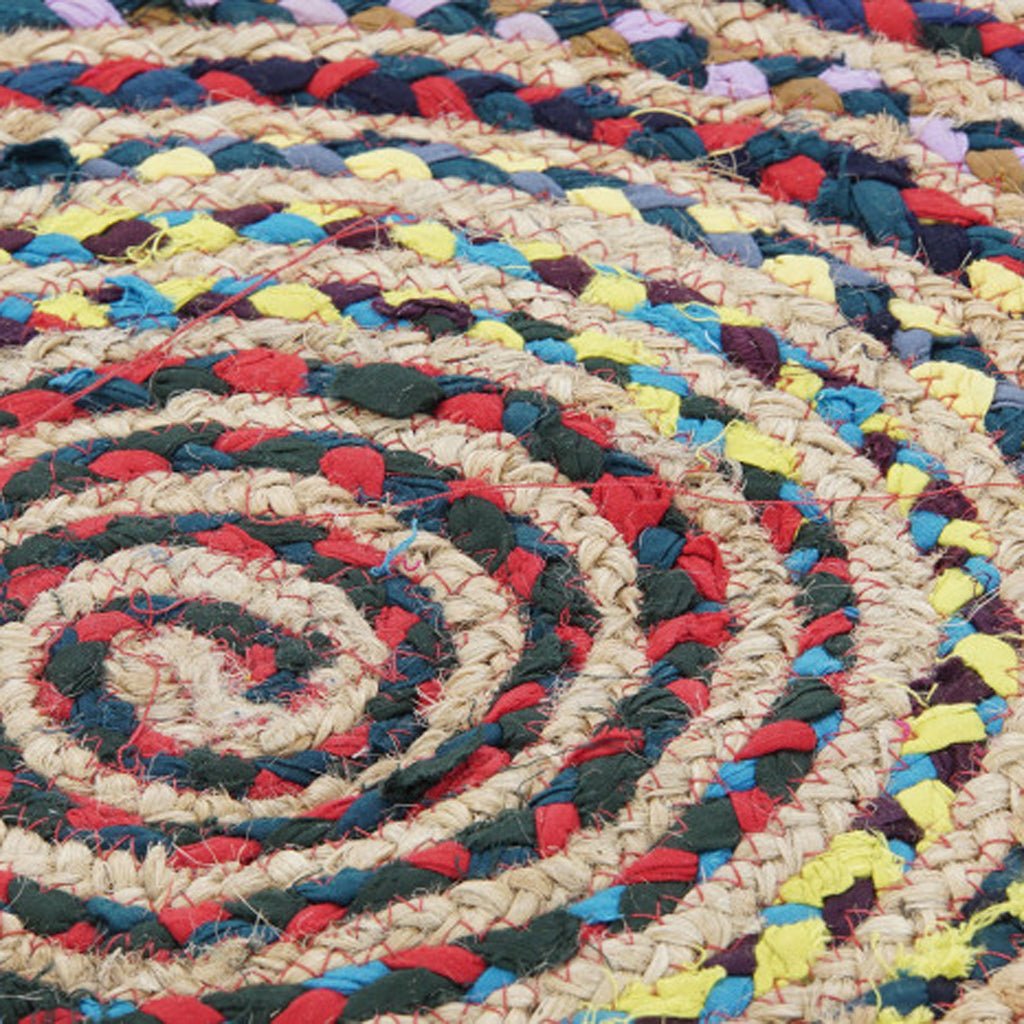 Tapete Redondo Círculos em Algodão e Juta OAXACA - Gato Preto