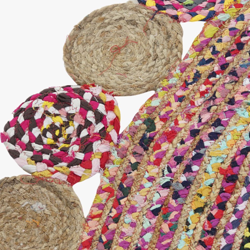 Tapete Redondo Círculos em Algodão e Juta OAXACA - Gato Preto