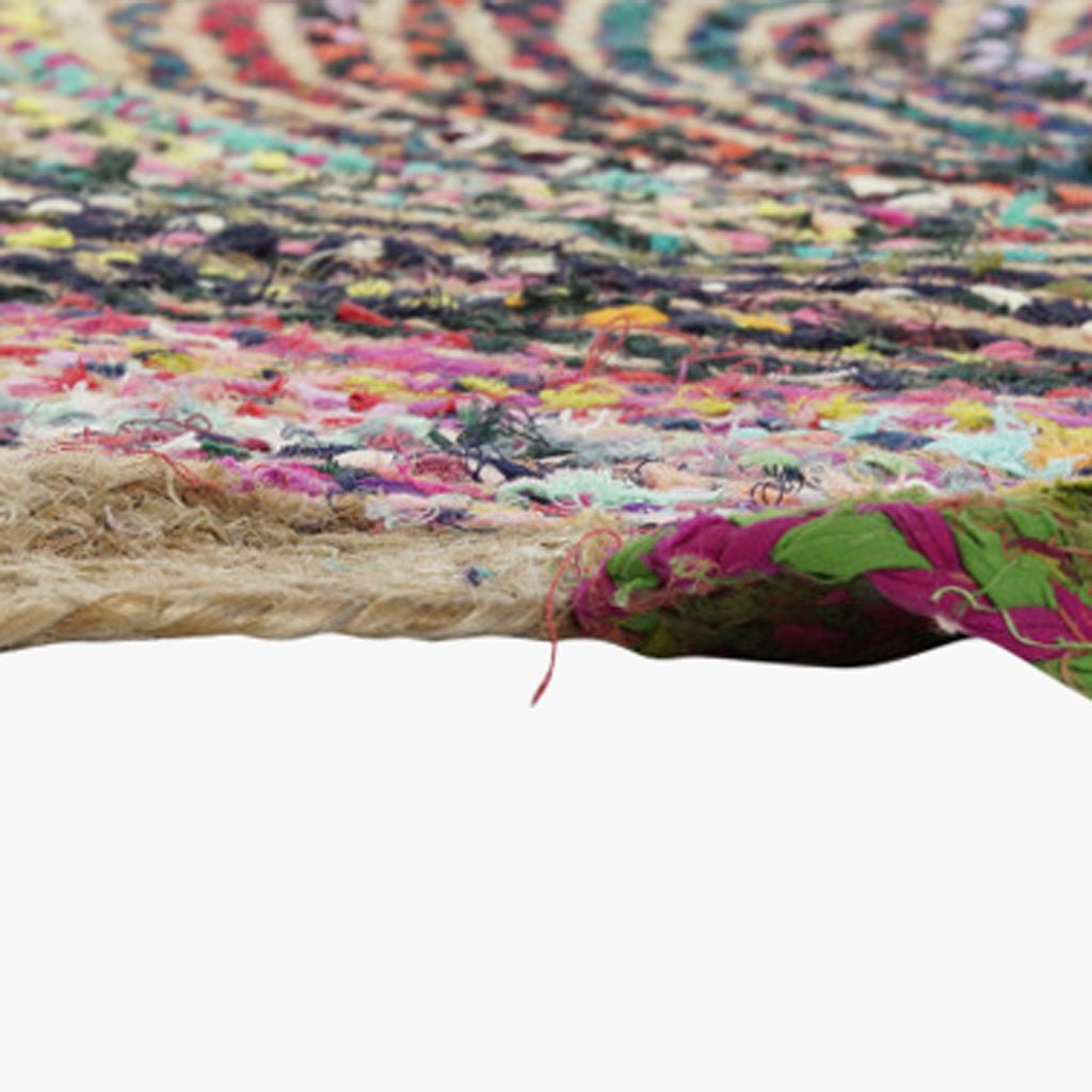 Tapete Redondo Círculos em Algodão e Juta OAXACA - Gato Preto