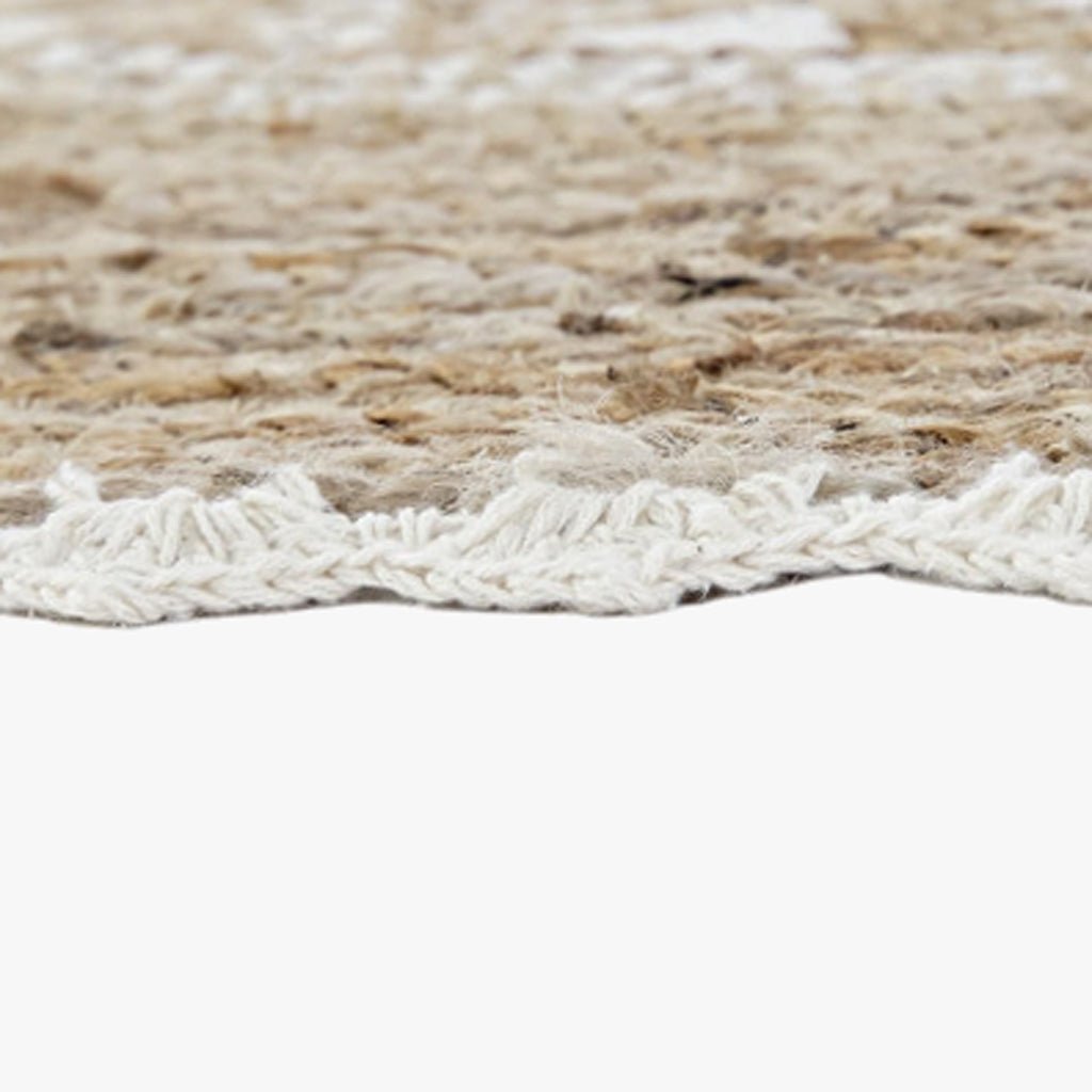 Tapete Redondo com desenho Étnico em Juta e Algodão OAXACA - Gato Preto