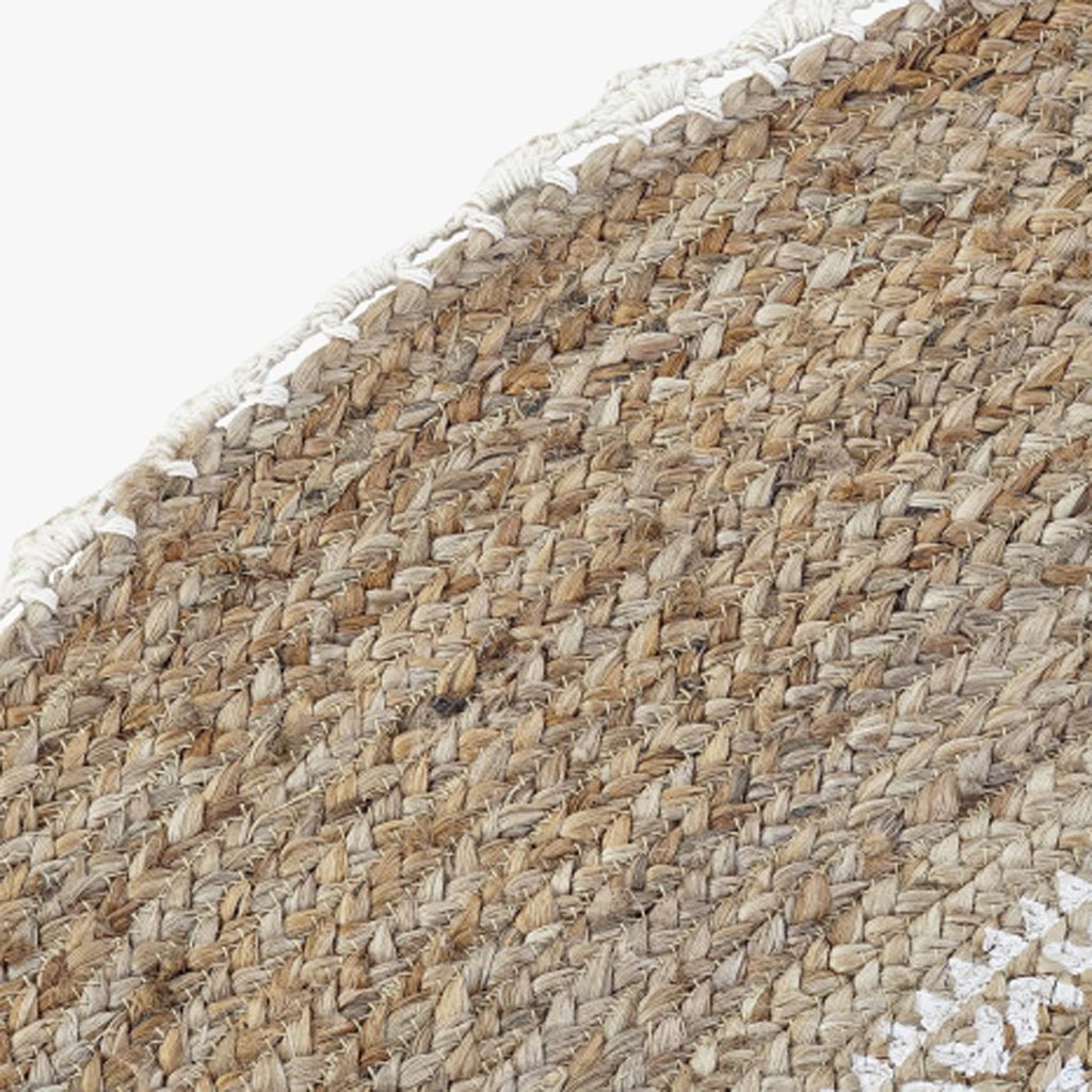 Tapete Redondo com desenho Étnico em Juta e Algodão OAXACA - Gato Preto