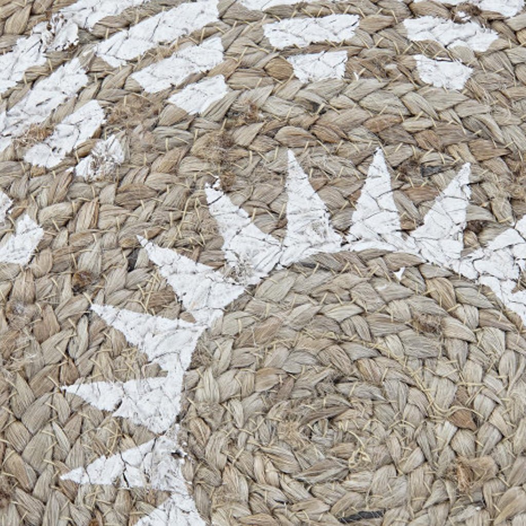 Tapete Redondo com desenho Étnico em Juta e Algodão OAXACA - Gato Preto