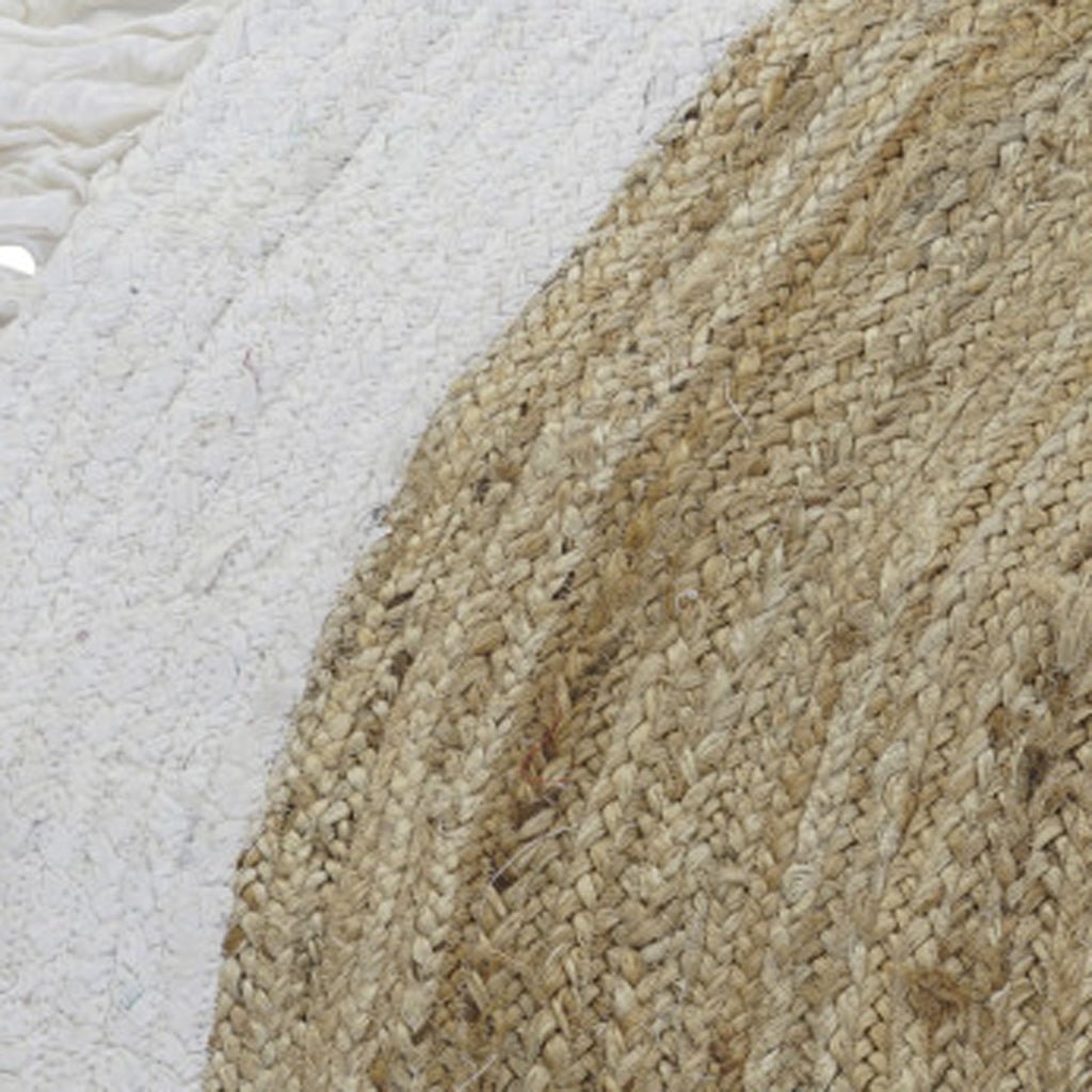 Tapete Redondo em Algodão e Juta com franjas OAXACA - Gato Preto