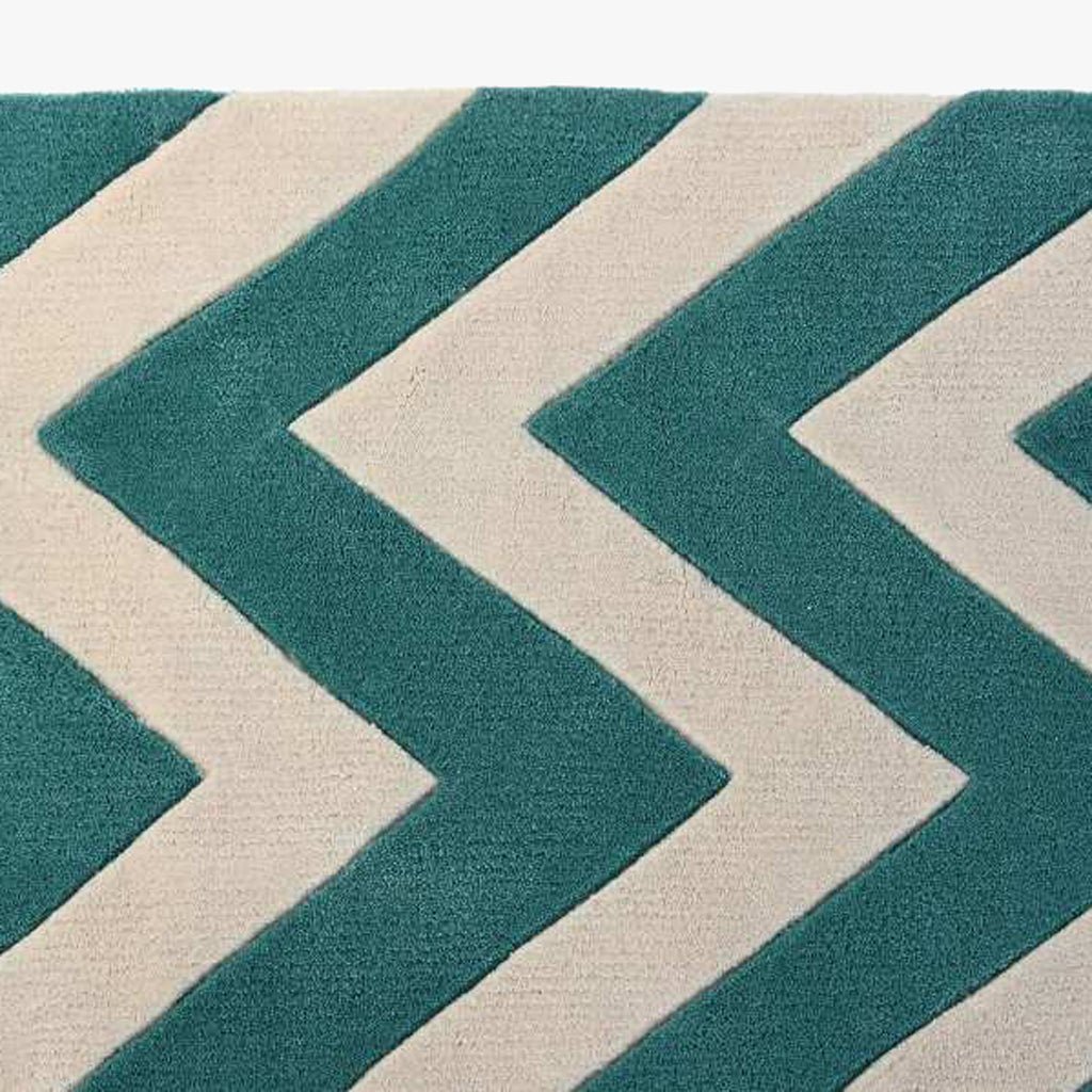 Tapete ZigZag Verde 160x230 VIBE - Gato Preto