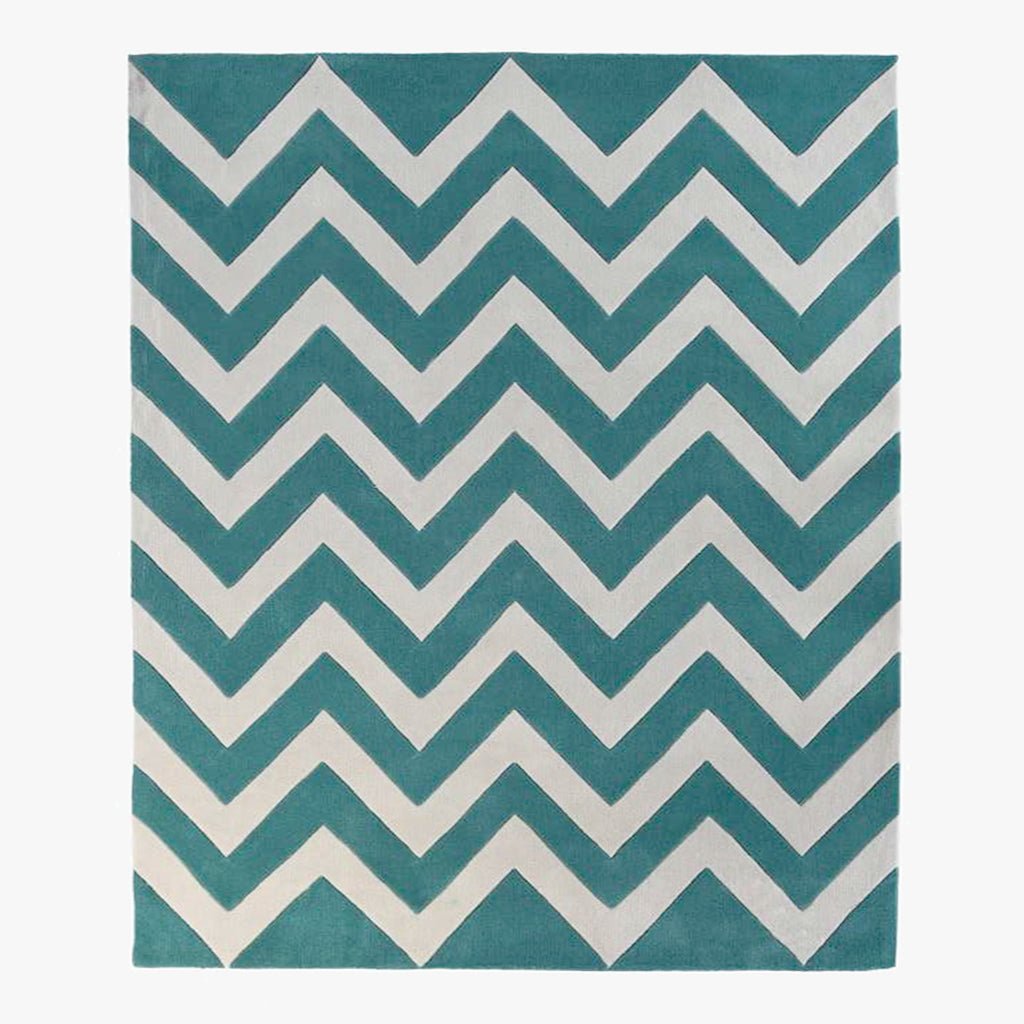 Tapete ZigZag Verde 160x230 VIBE - Gato Preto
