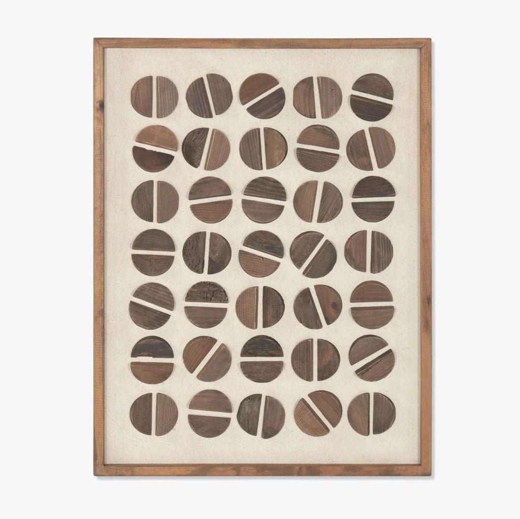 Tela Circulos Madeira 62x82 RAÍZES - Gato Preto