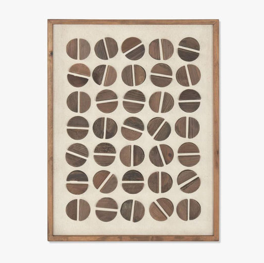 Tela Circulos Madeira 62x82 RAÍZES - Gato Preto