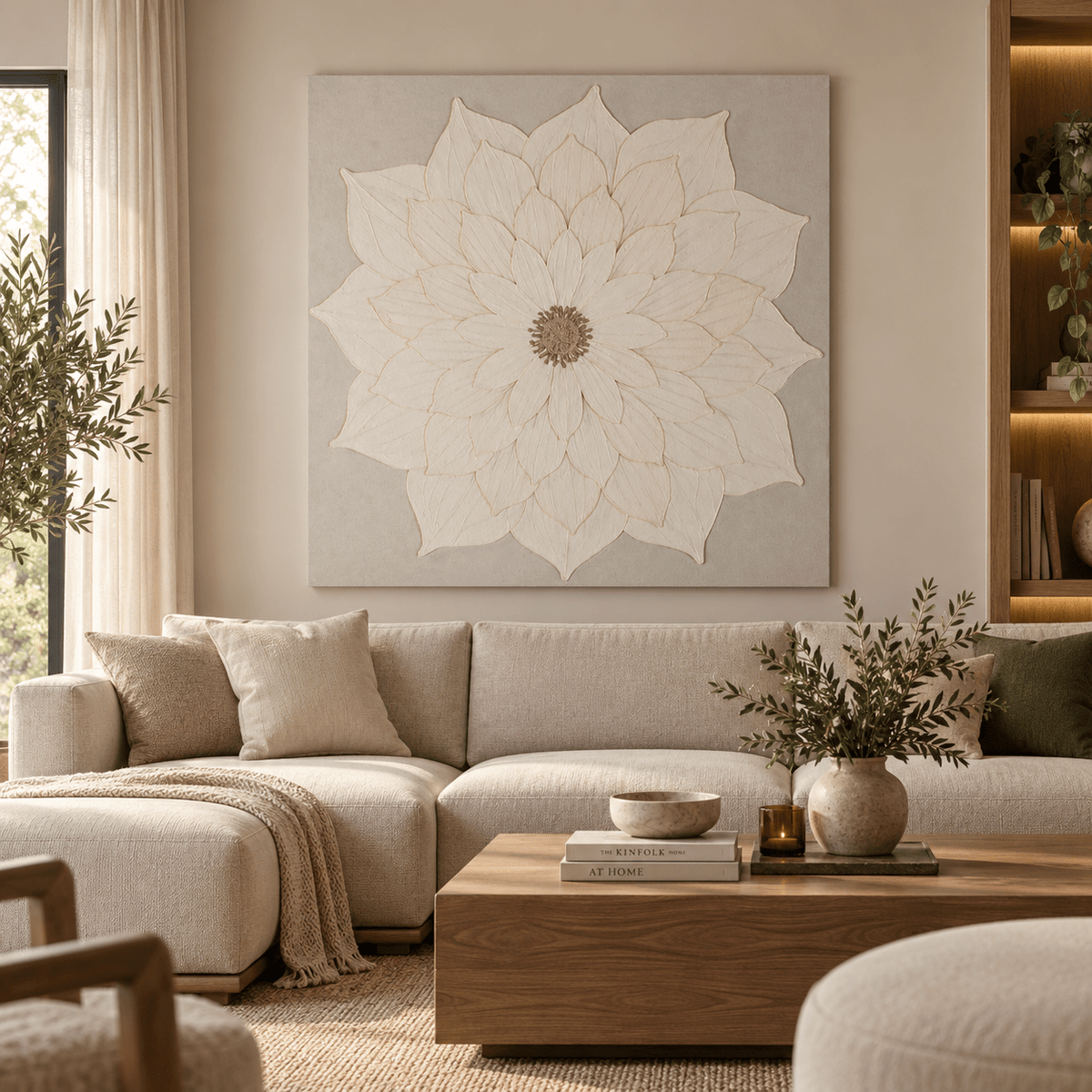 Tela Flor Relevo 120x120 - Gato Preto