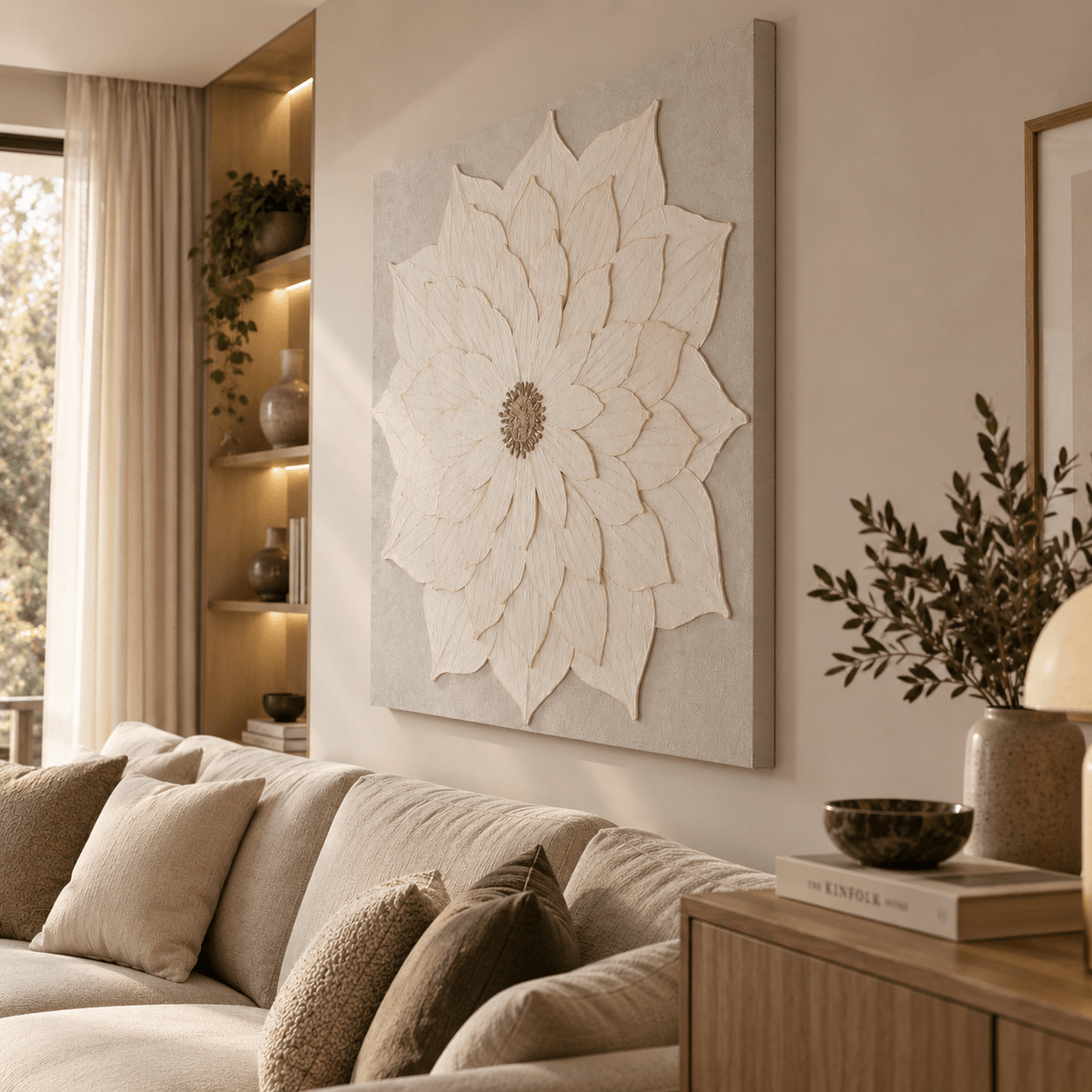 Tela Flor Relevo 120x120 - Gato Preto