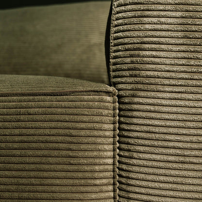 Teste - Sofá cama com chaise longue reversível verde LAUREN - Gato Preto