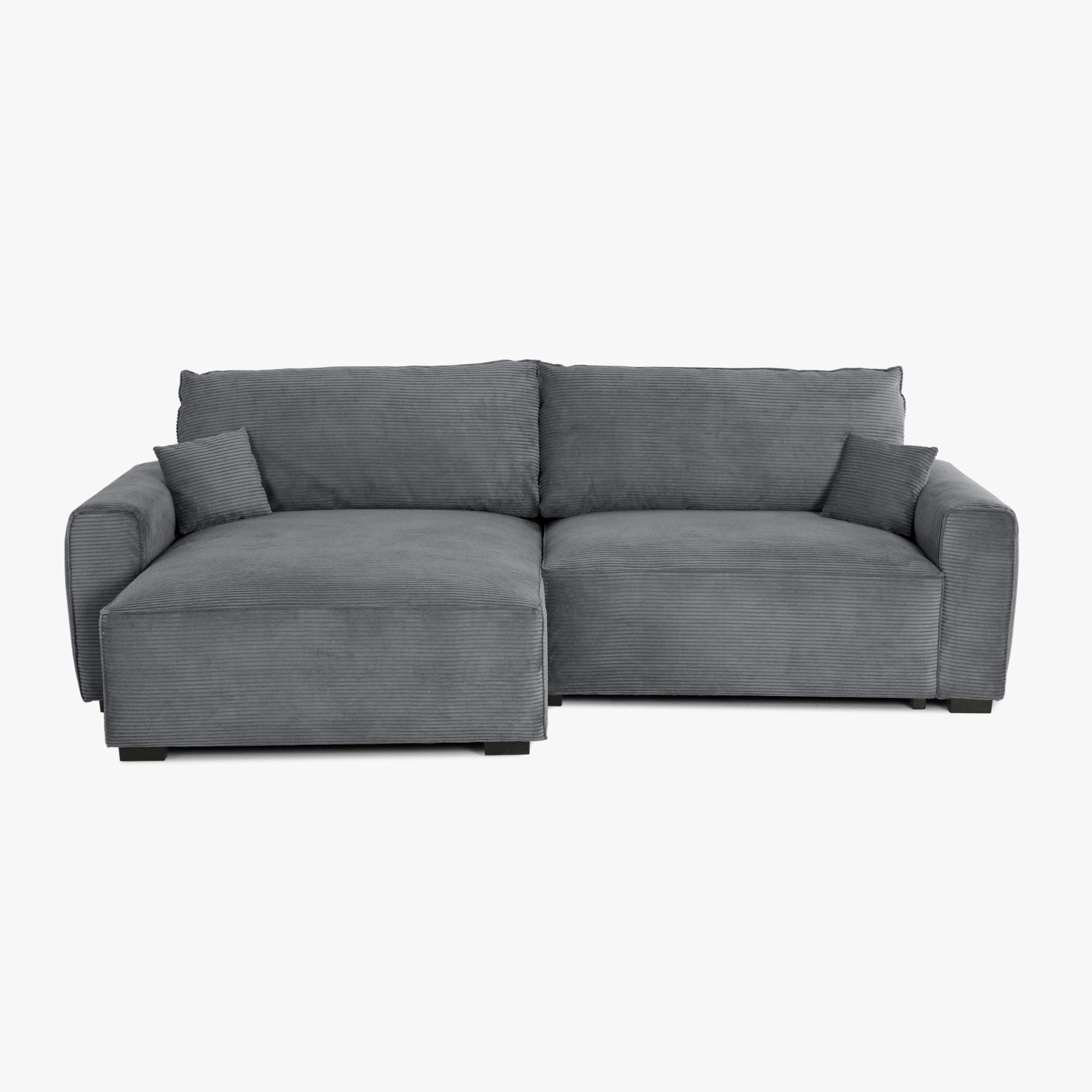 Teste - Sofá cama com chaise longue reversível verde LAUREN - Gato Preto