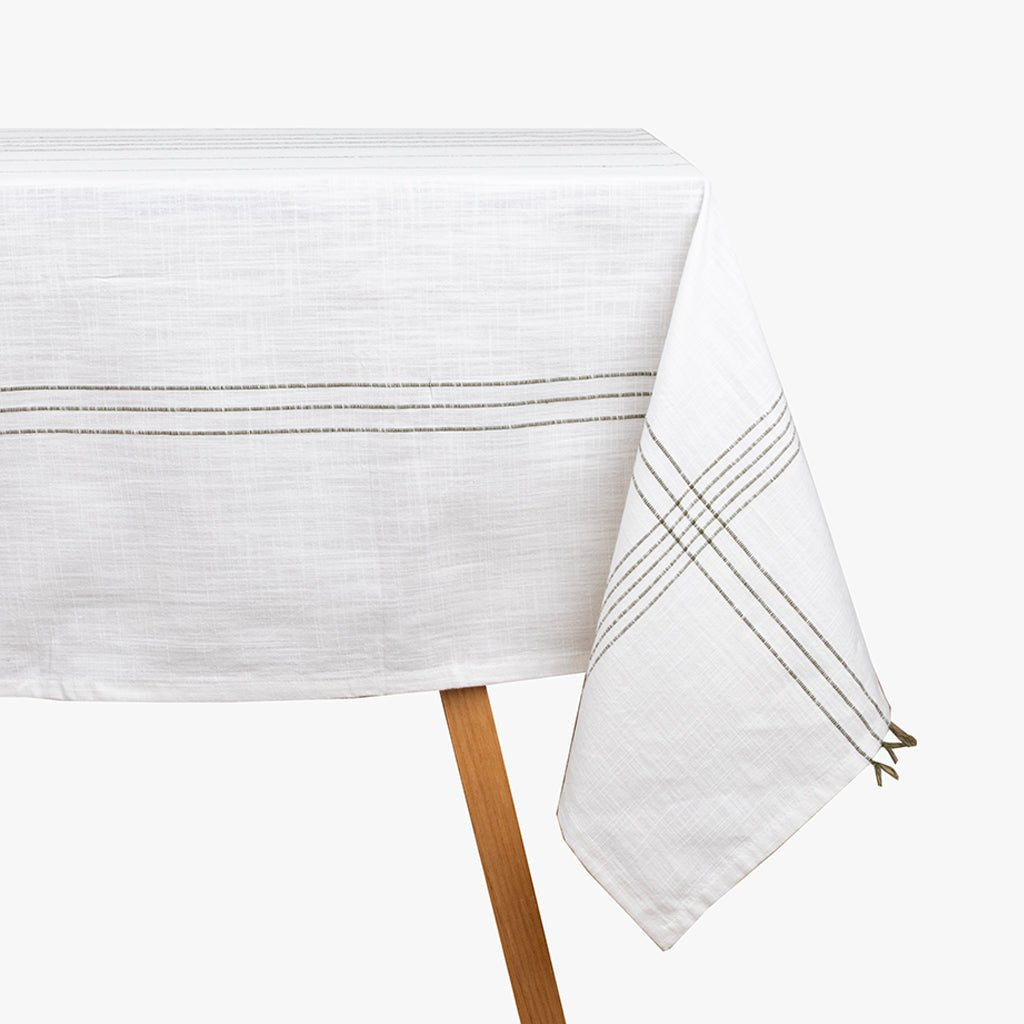 Toalha de Algodão com Franjas Bege e Verde 160x250 SOFT NATURE - Gato Preto