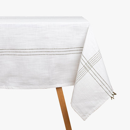 Toalha de Algodão com Franjas Bege e Verde 160x250 SOFT NATURE - Gato Preto