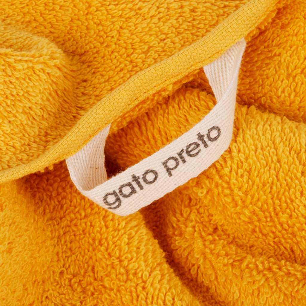 Toalha de Banho de Rosto Algodão Amarelo 4EVERYDAY - Gato Preto
