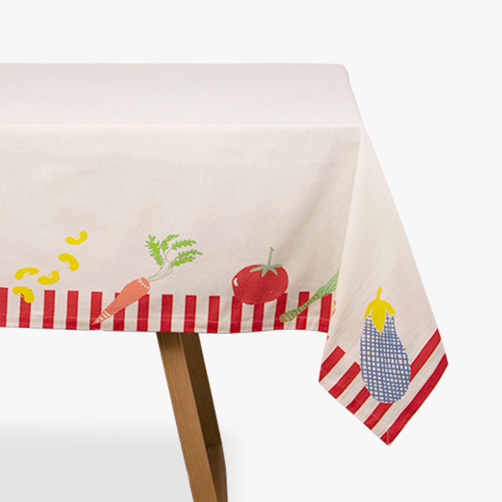 Toalha de Mesa Algodão Quadrada Vegetais VEGGIE PARADE - Gato Preto