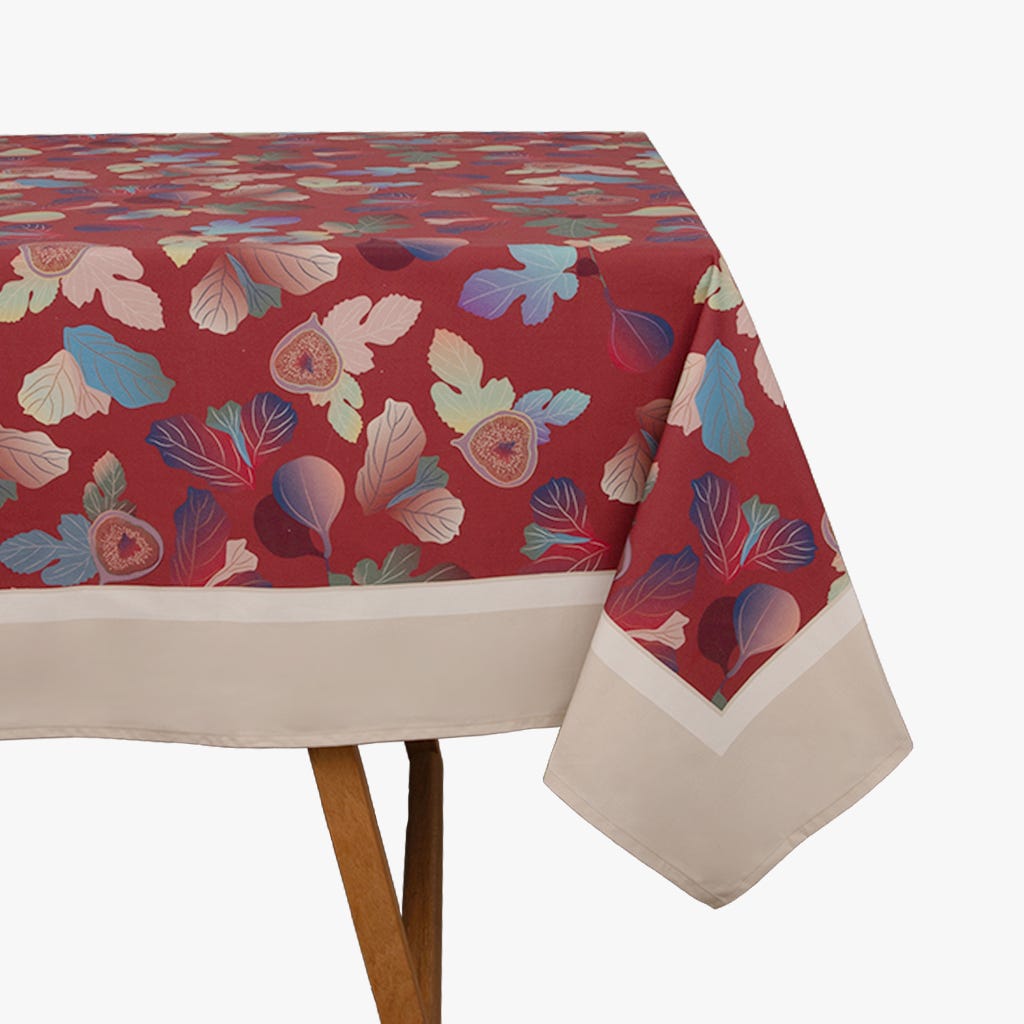 Toalha de Mesa Quadrada Algodão com Figos FIGO - Gato Preto