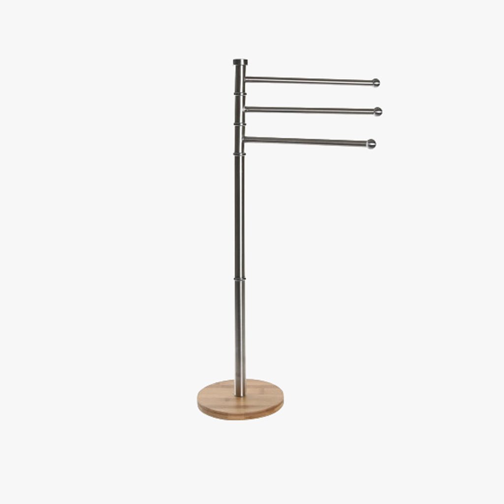 Toalheiro Bambu e Inox 22x22x85,5 CLEAR - Gato Preto