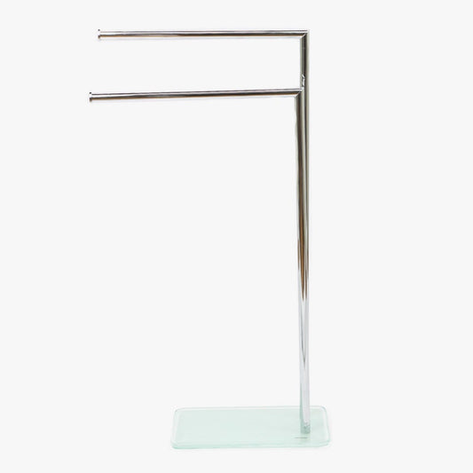 Toalheiro de Banho com Base de Vidro Branco HURAA - Gato Preto