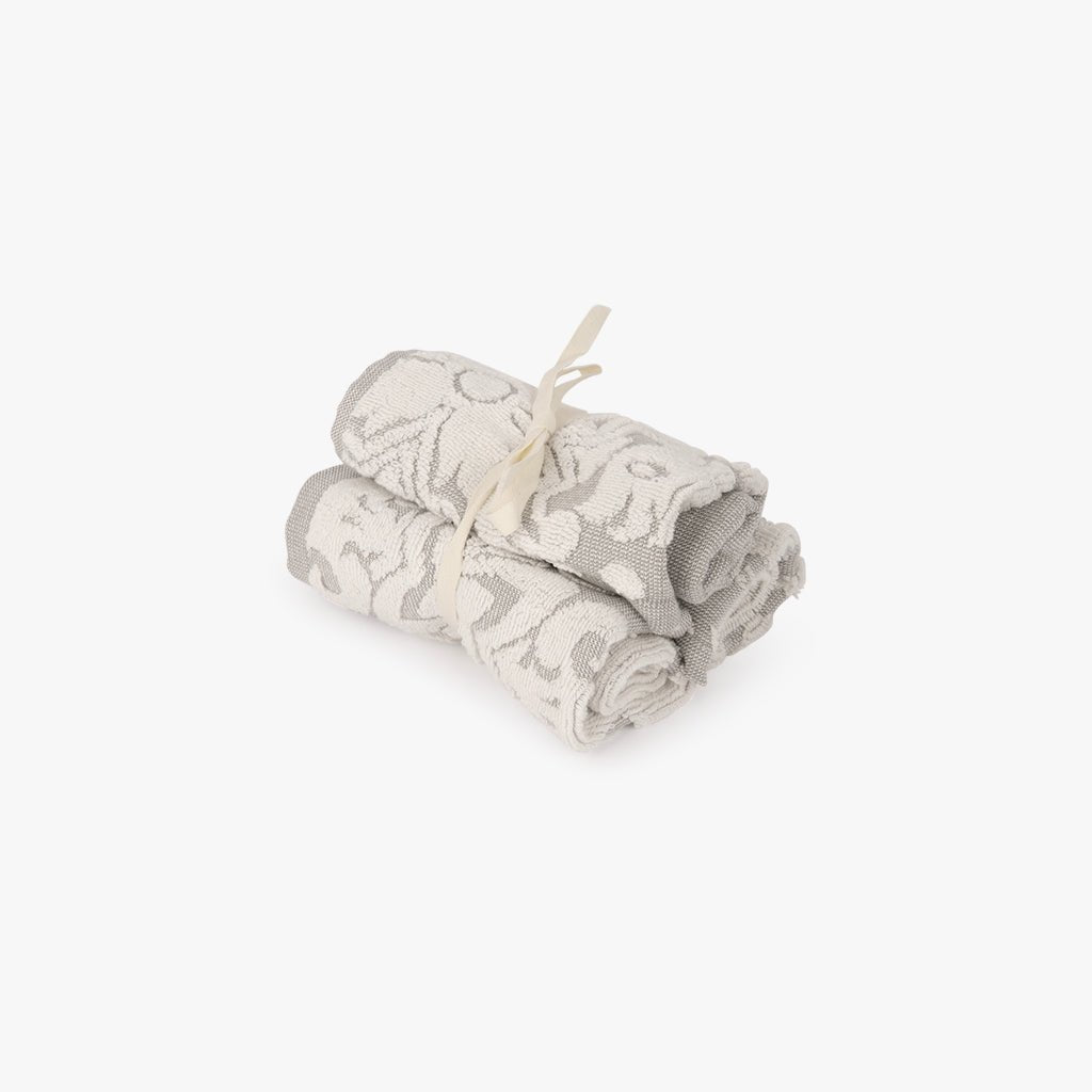 Toalhetes de Banho Algodão Branco e Cinza PORTUGUESE SOUL