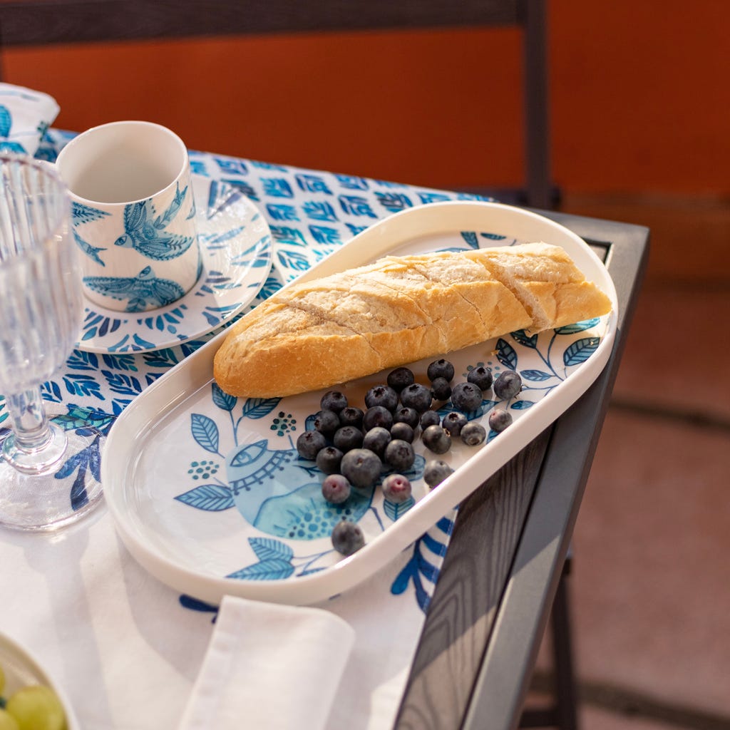 Travessa Oval BLUE BIRD - Gato Preto