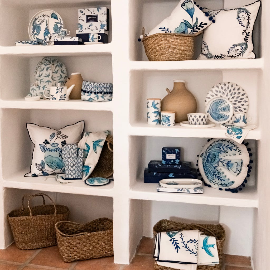 Travessa Oval BLUE BIRD - Gato Preto