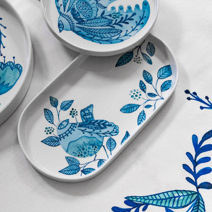 Travessa Oval BLUE BIRD - Gato Preto
