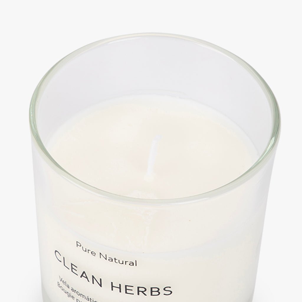 Vela Perfumada em Copo de Vidro Clean Herbs 160g PURE NATURAL - Gato Preto