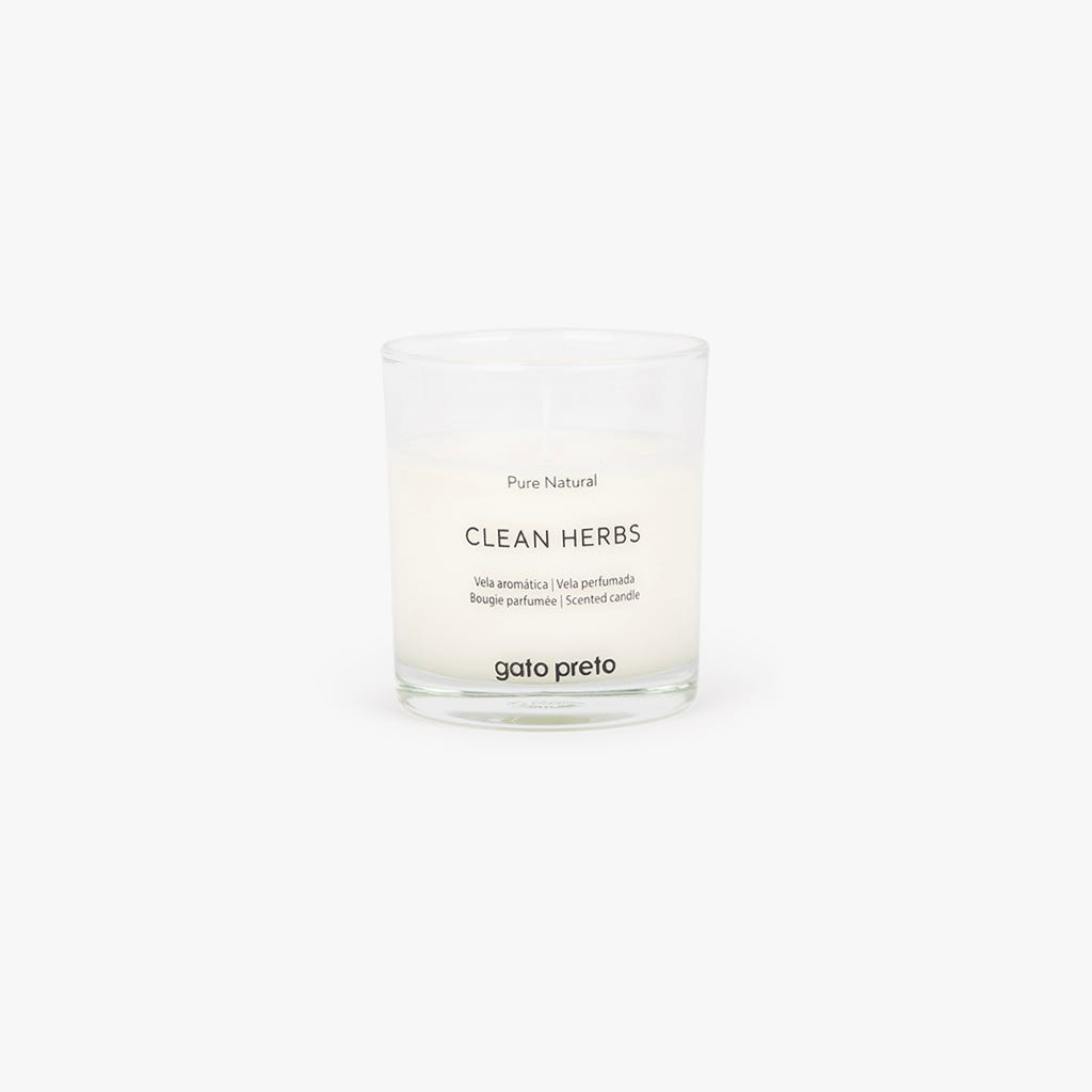 Vela Perfumada em Copo de Vidro Clean Herbs 160g PURE NATURAL