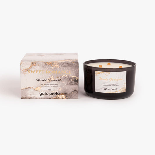 Vela Perfumada em Copo de Vidro Neroli Gardenia SWEET ROMANCE - Gato Preto