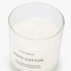 Vela Perfumada em Copo de Vidro White Cotton 160g PURE NATURAL - Gato Preto