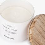 Vela Perfumada em Copo de Vidro White Cotton 250g PURE NATURAL - Gato Preto