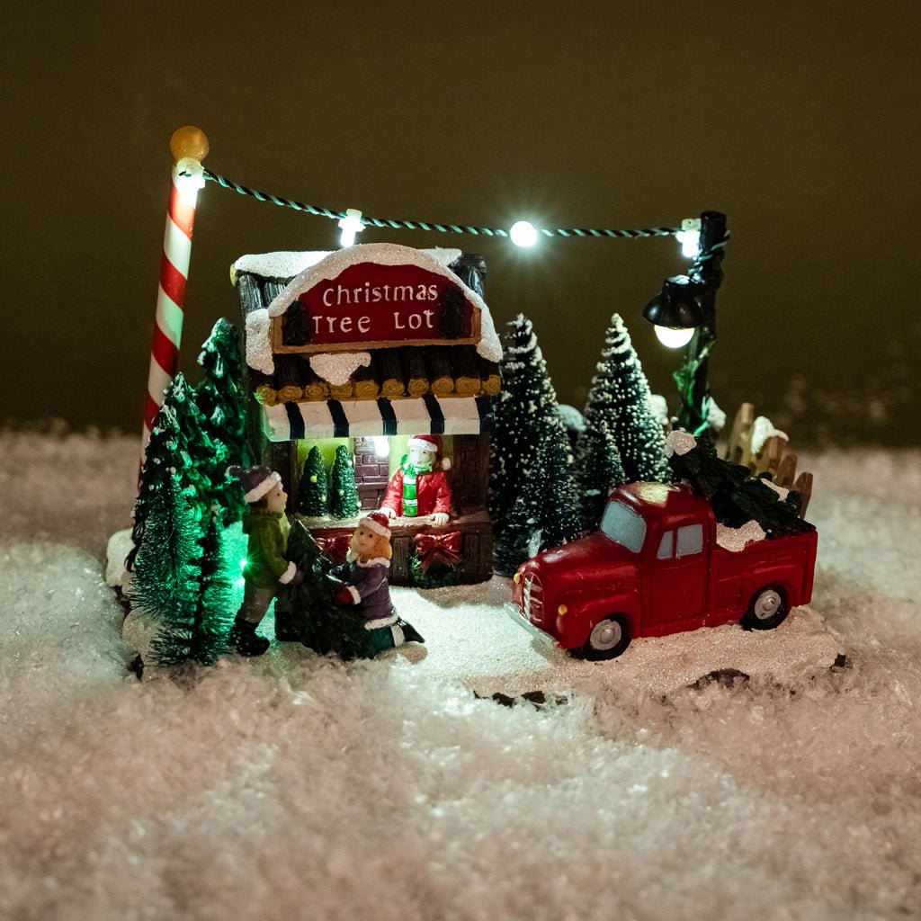 Vila de Loja de Pinheiros com LED COZY - Gato Preto