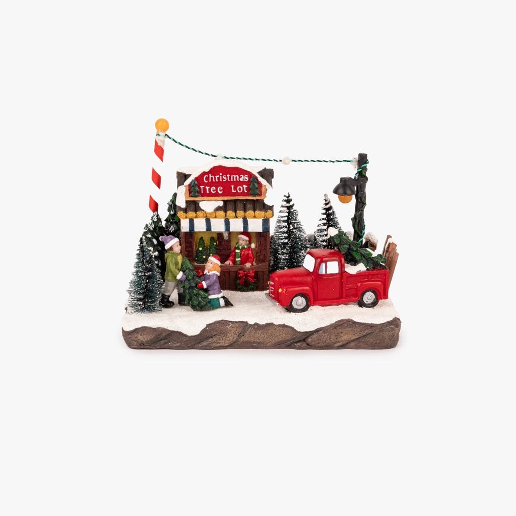 Vila de Loja de Pinheiros com LED COZY - Gato Preto