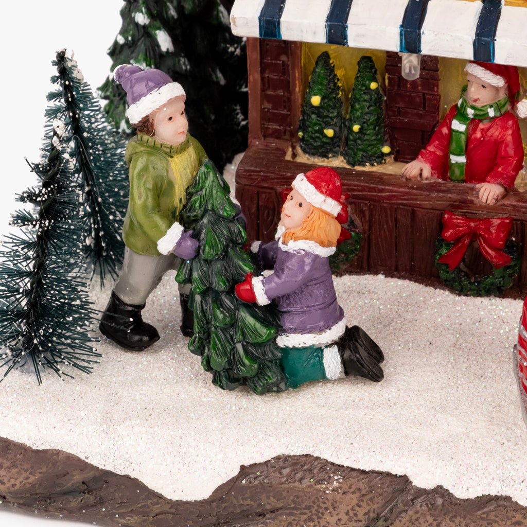 Vila de Loja de Pinheiros com LED COZY - Gato Preto