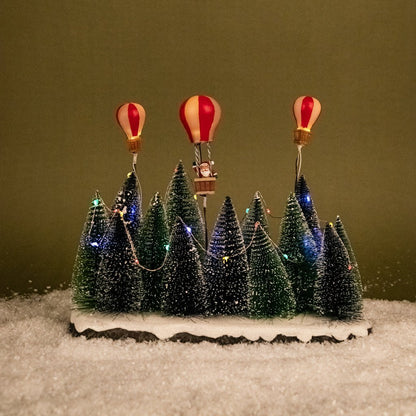 Vila de Pinheiros e Balões com LED NEW BRIGHT - Gato Preto