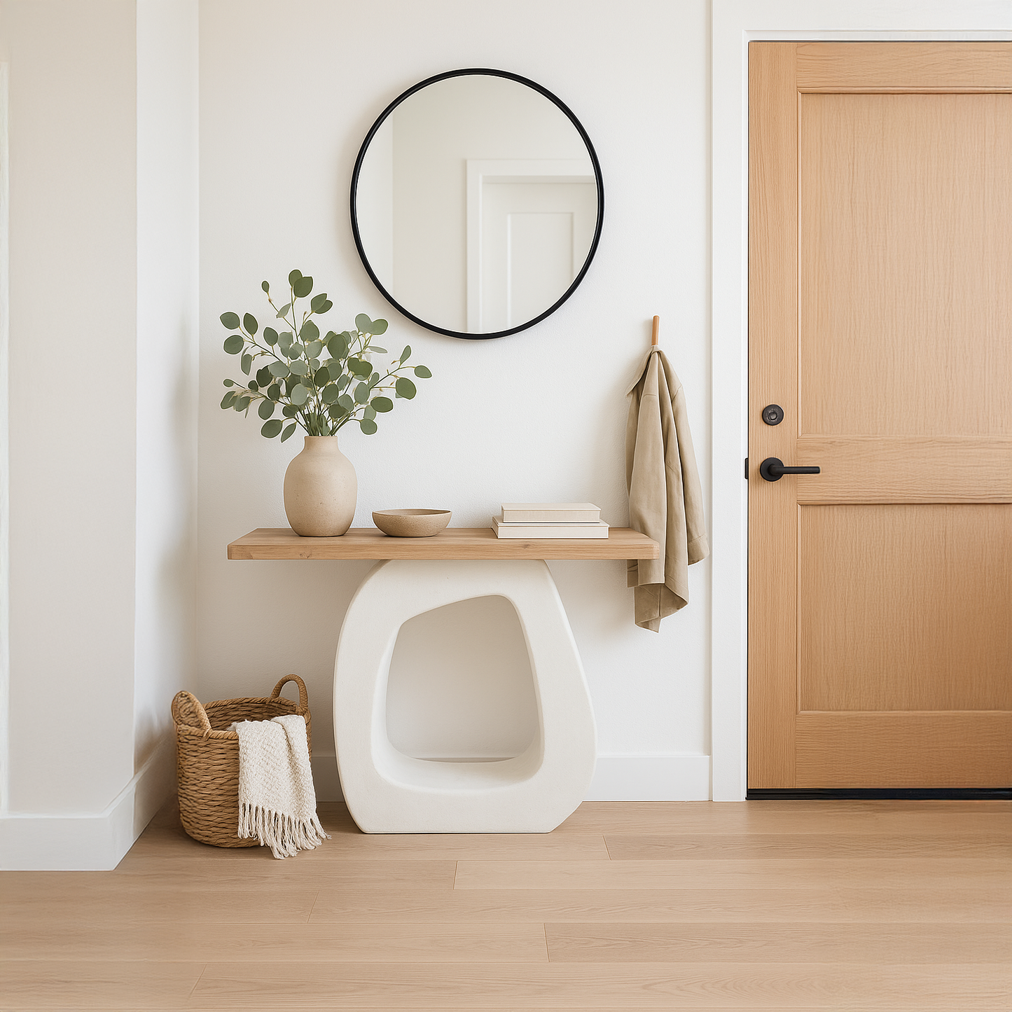 Consola Branca com Madeira 120x38 ZENA