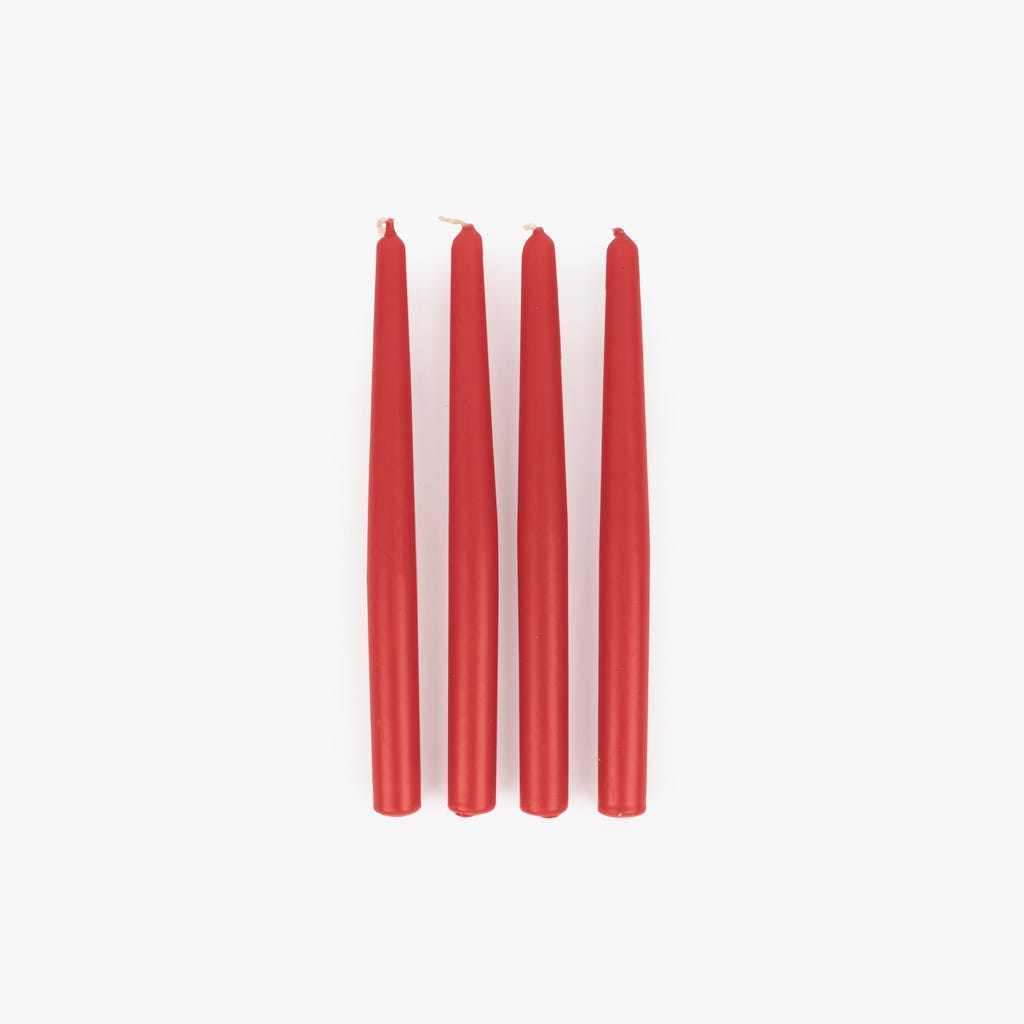 Caixa de 4 velas vermelho 2x25cm NOX