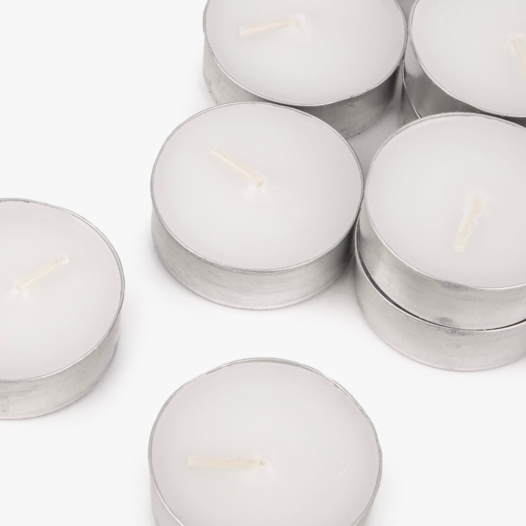 Caixa de 24 velas tealights branco NOX