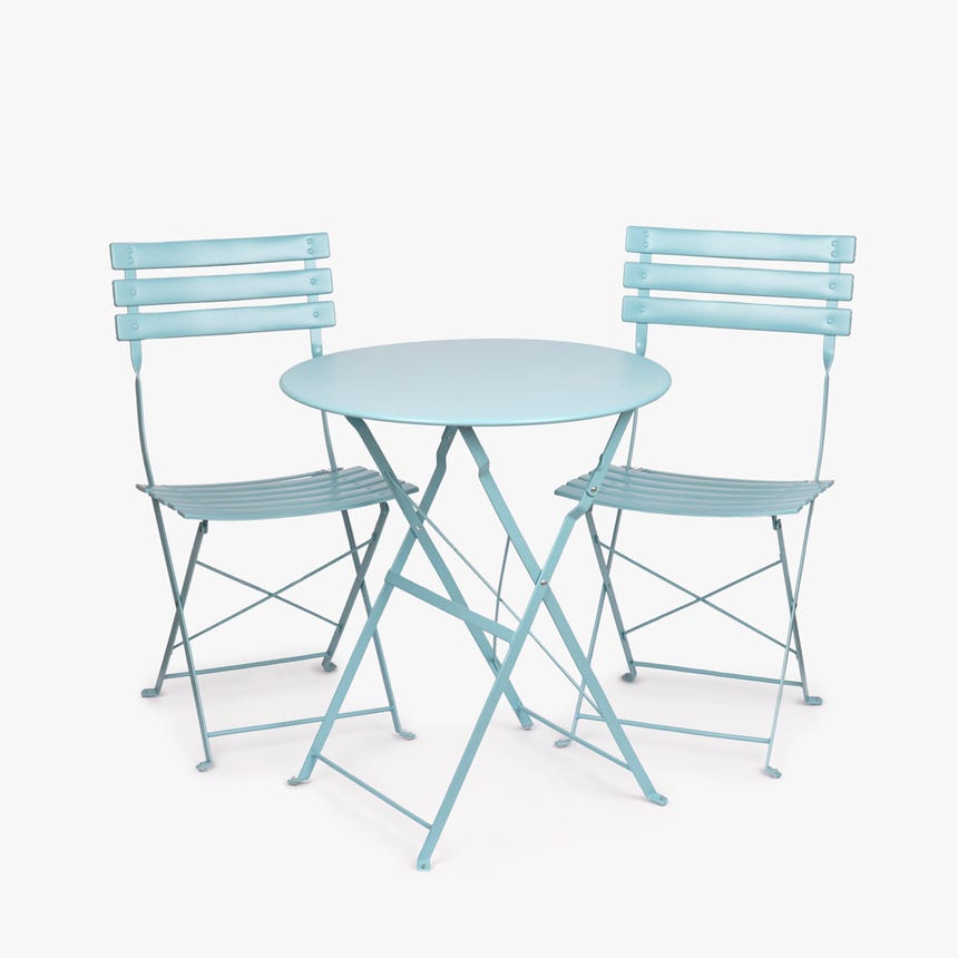 Conjunto de exterior 2 cadeiras e mesa azul BONFIM